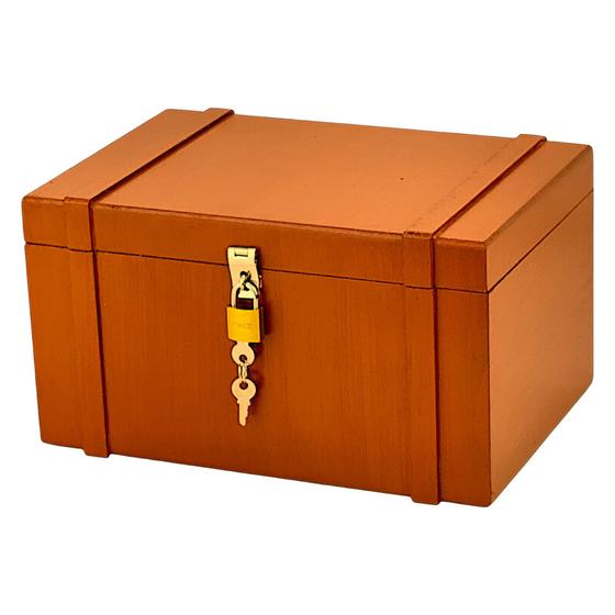 Imagem de Caixa Madeira Mdf Rustico Baú Para Decoração Com Cadeado