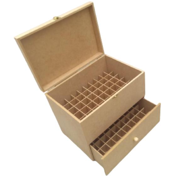 Imagem de Caixa Maleta Para Esmalte Com 120 Divisórias Em Mdf Cru