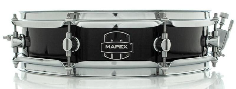 Imagem de Caixa Mapex MPX Birch Dark Black Piccolo 14x3,5 com Pele Remo Ambassador Coated UC MPBW4350C