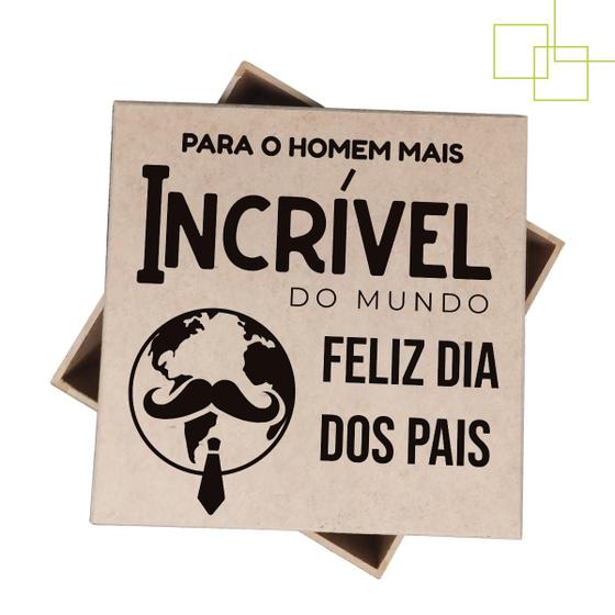 Imagem de Caixa MDF Decorada Melhor Pai do Mundo em MDF Personalizável 15x15x5