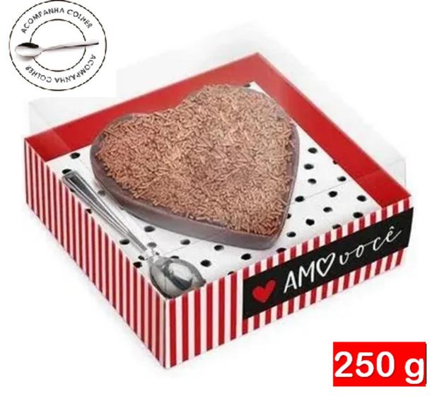 Imagem de Caixa Meio Ovo Coração Chocolate 250g - 06 Unidades - Cromus