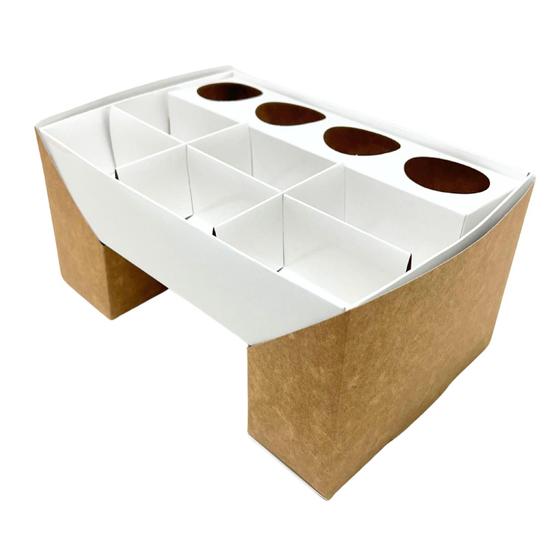Imagem de Caixa mesa com divisorias e porta molho (25 x 18 x 8 cm) c/laminação interna - 50 unidades