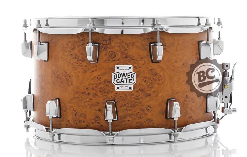 Imagem de Caixa Michael Power Gate Birch Flame Birdseye 14x8 com aros PowerHoop e 2 respiros de ar PGB1408