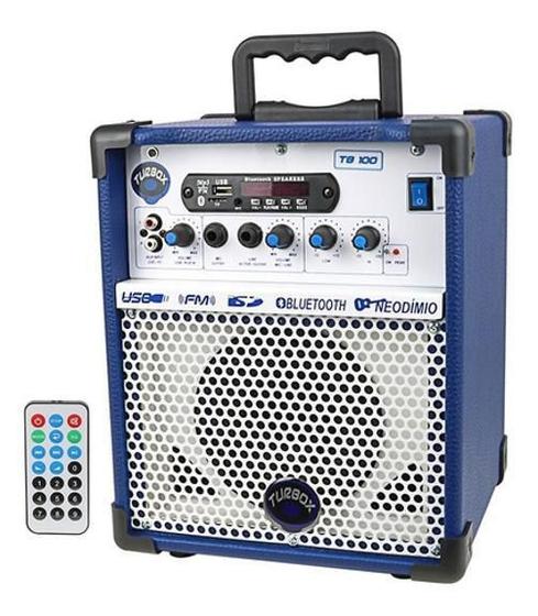 Imagem de Caixa Multi Uso 5 Pol 40W Com Bluetooth Tb 100 Azul Turbox