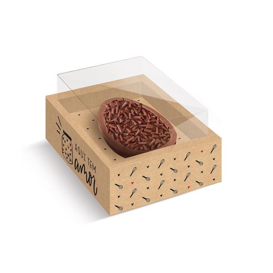 Imagem de Caixa New Moldura para Meio Ovo com Colher - Kraft Doçura - 06 Unidades - Cromus Páscoa - Rizzo
