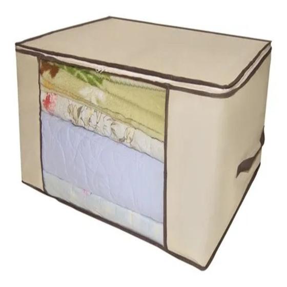 Caixa organizador de roupas flexivel com ziper multiuso para guarda roupa cama edredom e closets saco 45x30x20cm - Yeet Imagem de Caixa organizador de roupas flexivel com ziper multiuso para guarda roupa cama edredom e closets saco 45x30x20cm