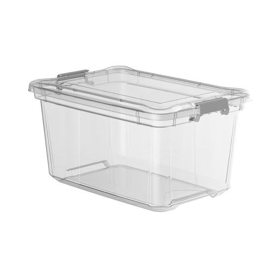 Caixa Organizadora 50 Litros Plastica Transparente Livre BPA Plasvale Menor preço em Caixa Organizadora 50 Litros Plastica Transparente Livre BPA Plasvale
