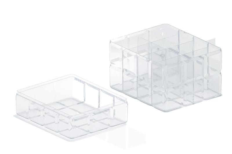 Imagem de Caixa Organizadora Bisotê 8 Divisórias 18x15x10 CM Cristal