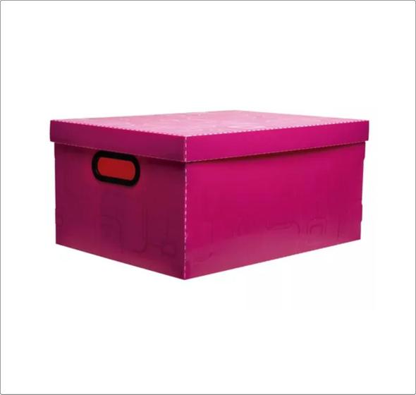 Imagem de Caixa Organizadora  Box G 437x310x240 ROSA - 01 Unidade Polibras, Azul