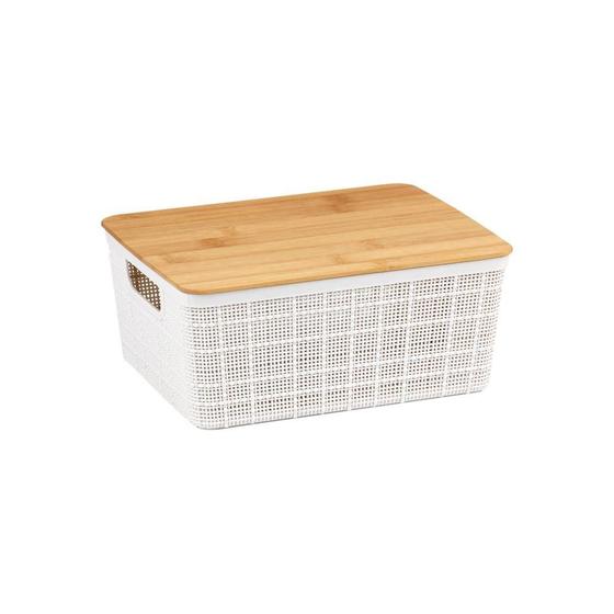 Imagem de Caixa Organizadora Com Tampa De Bambu 24x10 - Oikos
