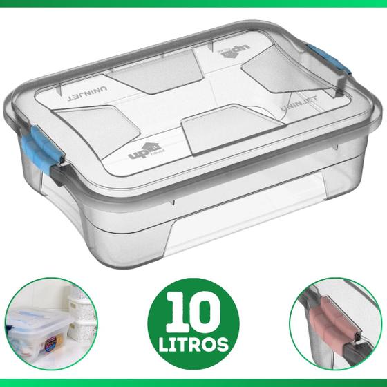 Imagem de Caixa Organizadora Container 10 Litros C/ Tampa e Trava