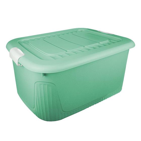 Container Com Rodinhas Caixa Organizadora Container 50lts Trava/rodinha Plasnorthon - Caixa ...