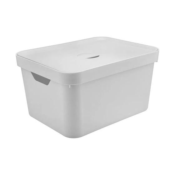 Imagem de Caixa Organizadora Cube Branco 32 L com Tampa 46 x 36 x 24,5 cm Ou