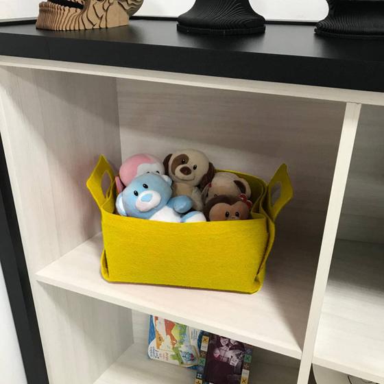 Imagem de Caixa Organizadora de Brinquedo Cesto Infantil G - Amarelo