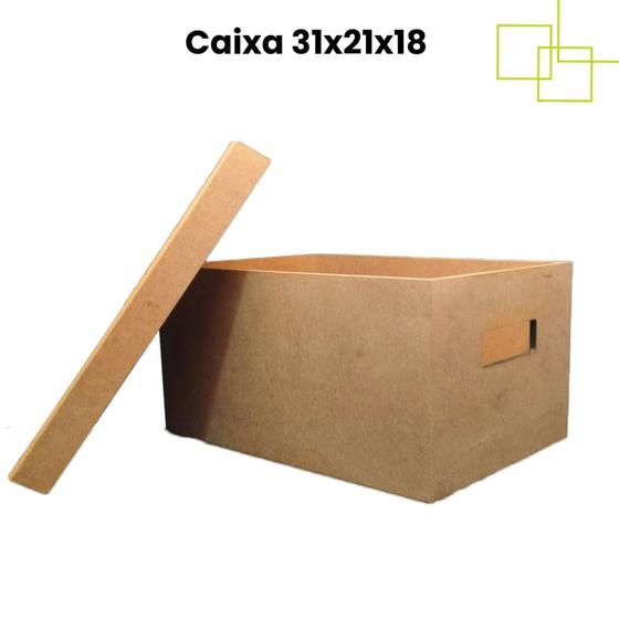 Imagem de Caixa Organizadora Decorativa em MDF com Alça - 6MM (31X21X18) P