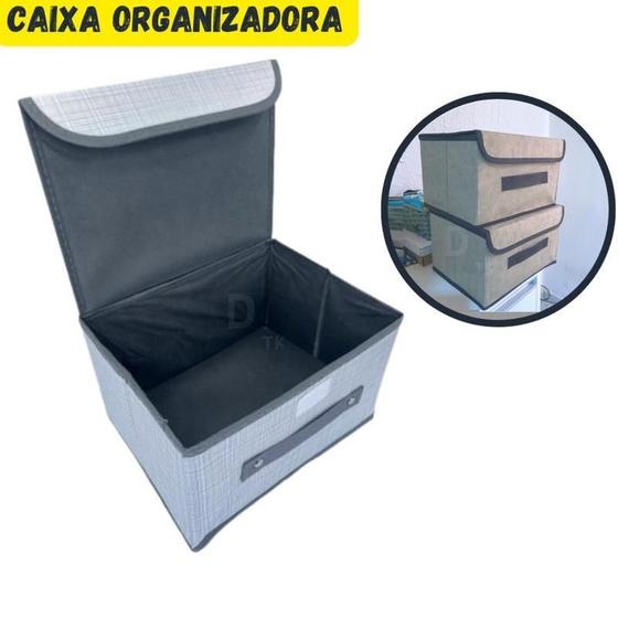 Imagem de Caixa Organizadora Flexível Armário Guarda Roupa Tecido Tnt