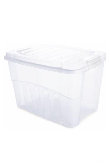 Imagem de Caixa Organizadora Gran Box com tampa em Plástico Transparente 19L - Plasutil