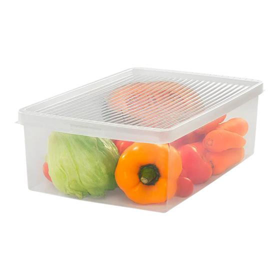 Imagem de Caixa Organizadora Grande para Frutas Verduras Legumes Saladas Transparente
