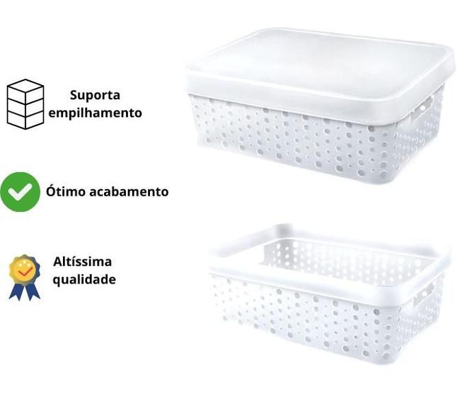 Imagem de Caixa organizadora multiuso 11 litros qualidade resistente com tampa transparente