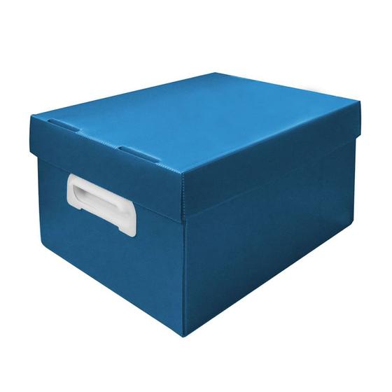 Imagem de Caixa Organizadora Multiuso G Azul Polionda Polibras