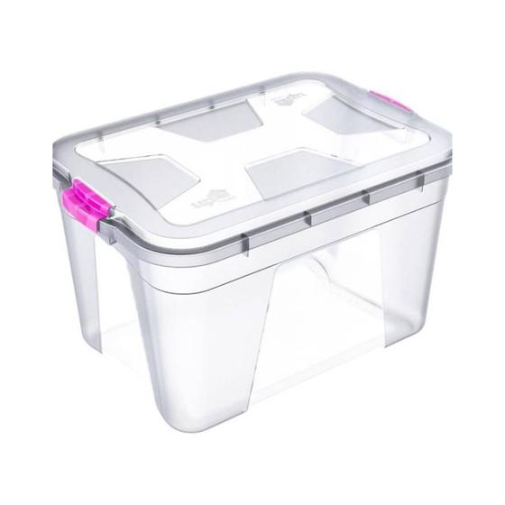 Imagem de Caixa Organizadora Multiuso Transparente 12 Litros Com Trava