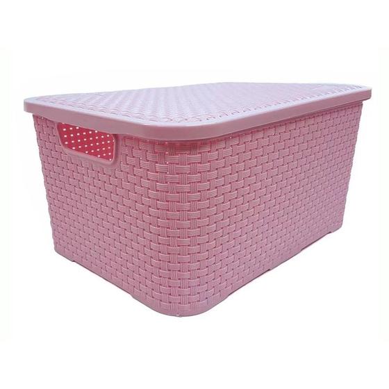 Caixa Organizadora Rattan 70 Litros - Plastsu Imagem de Caixa Organizadora Rattan 70 Litros