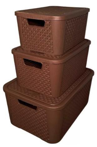 Imagem de Caixa organizadora rattan n4, 42 litros plasnew