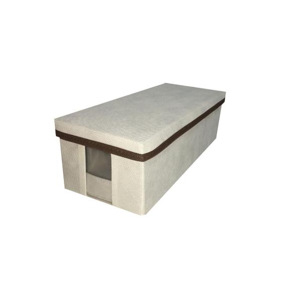 Imagem de Caixa Organizadora Sapato Com Tampa e Visor Dobravel Multiuso Clouset Guarda Roupa Pequena Linha Premium 