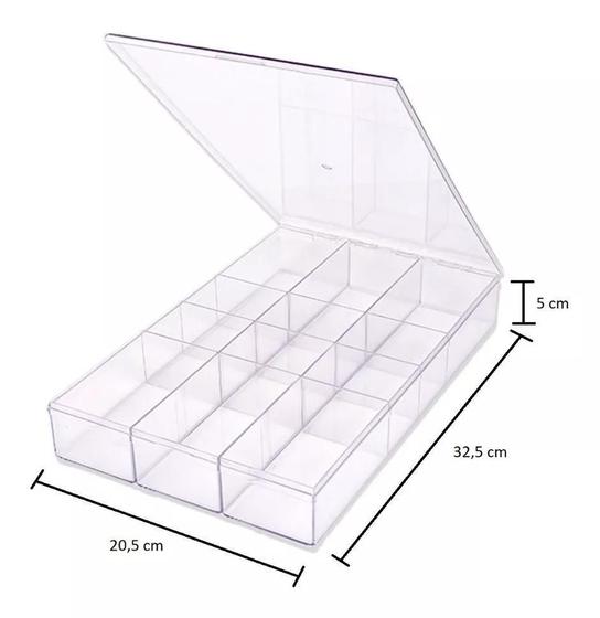 Imagem de Caixa Organizadora Transparente - Divisórias Modulares