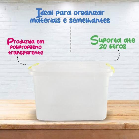 Imagem de Caixa Organizadora Transparente Multiuso 20 Litros com Trava