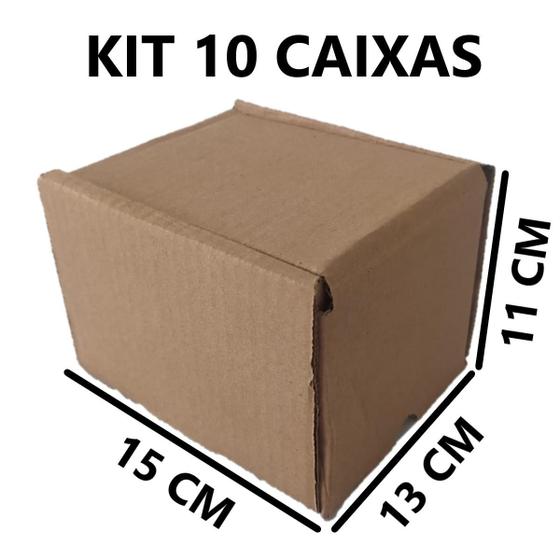 Imagem de Caixa Papelao Lisa 15x13x11 Ecommerce Embalagem Forte 10 Uni