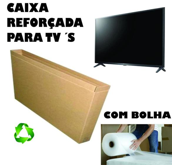 Caixa Papelão Transporte Tv 50 Pol 115X70X15 Plástico Bolha Menor preço em Caixa Papelão Transporte Tv 50 Pol 115X70X15 Plástico Bolha