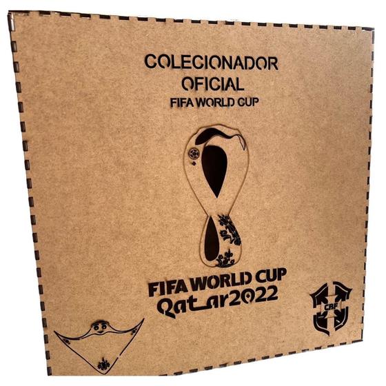 Imagem de Caixa para Álbum Oficial Copa do Mundo Qatar 2022 em mdf cru com divisoria para figurinhas