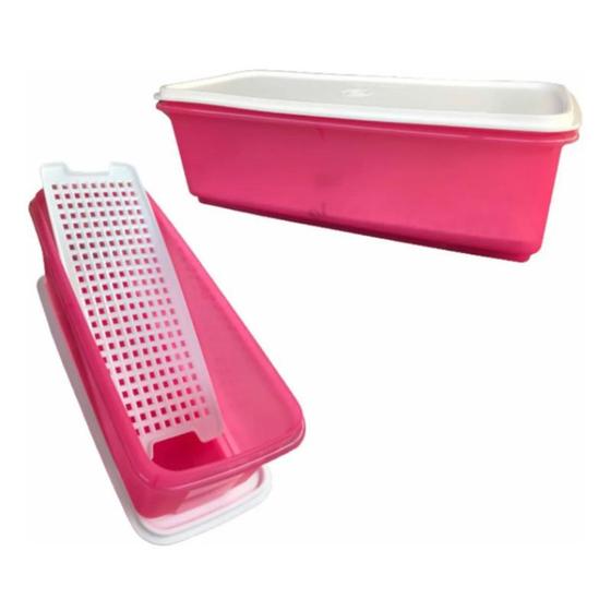 Imagem de Caixa para alface da Tupperware  ROSA  4,5 litros 