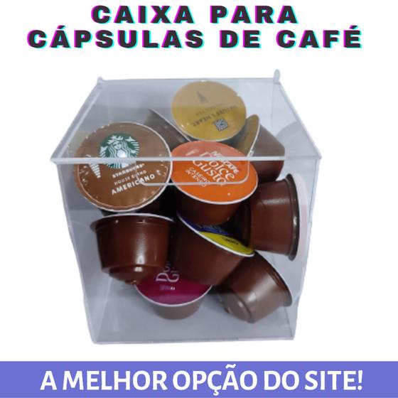 Imagem de Caixa Para Cápsulas De Café Acrílico Transparente Geek 13x13
