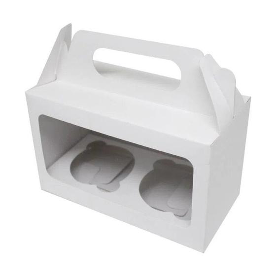 Imagem de Caixa Para Cupcake Duplo C/visor 16x8x10cm C/10 Unidades