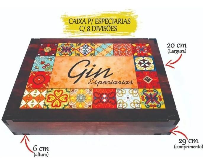 Imagem de Caixa para kit gin tônica e especiarias mdf
