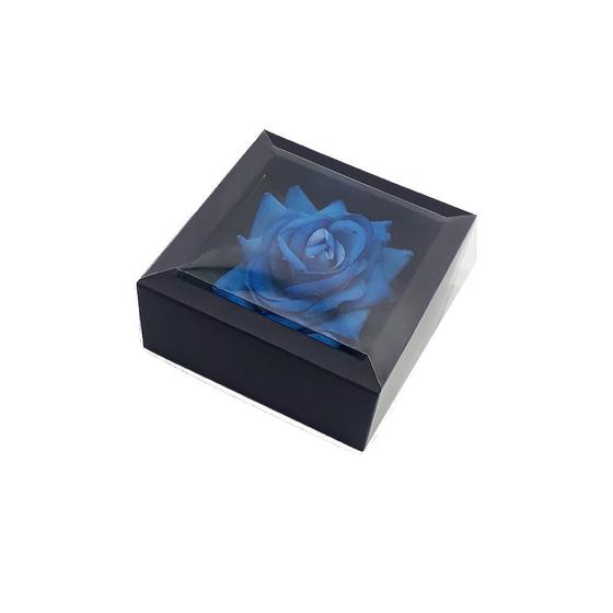 Imagem de Caixa Para Presente Com Rosa Encantada Amor Lindo Azul