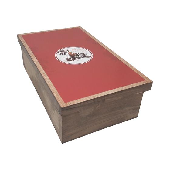 Imagem de Caixa para Vinho Tampa de Sapato 1 Div Rubi Wine 35x20x10 Mdf Pintado Adesivado