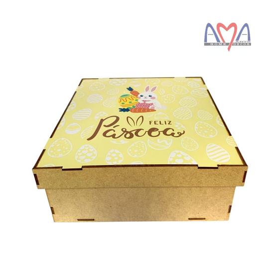 Imagem de Caixa Páscoa Adesivada MDF 23,5 X 23,5