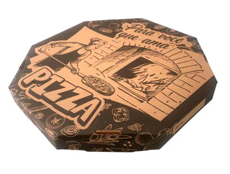 Imagem de Caixa pizza parda ilustrada 35 cm