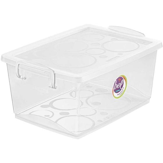 Imagem de Caixa Plástica Multiuso Cristal 4L com Trava 19X26X12CM