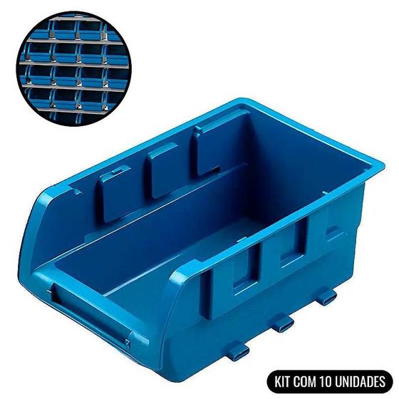 Imagem de Caixa Plástica N3 Azul Porta Componentes Prática Kit Com 10 Peças 3A MARCON
