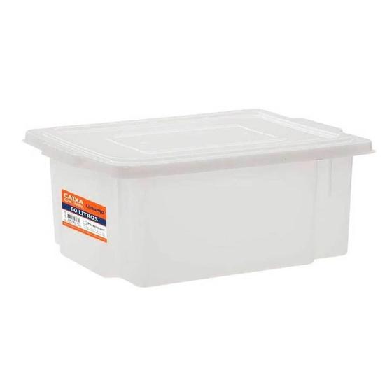 Caixa Plástica Organizadora Alimentos Com Tampa Profissional 60L Menor preço em Caixa Plástica Organizadora Alimentos Com Tampa Profissional 60L