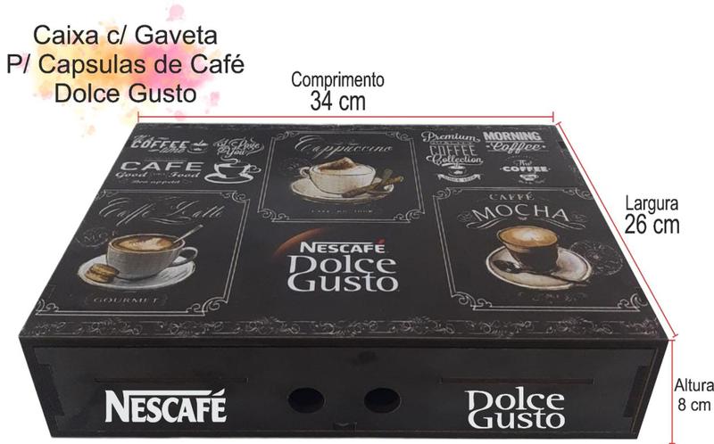 Imagem de Caixa porta capsulas de café dolce gusto com gaveta