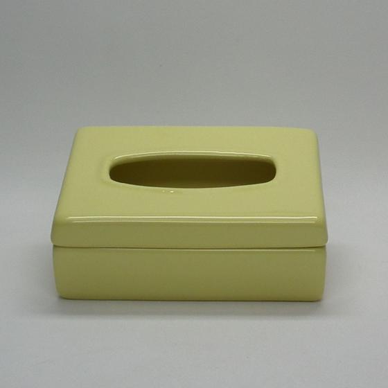Imagem de Caixa Porta Lenço Umedecido Porcelana para Kit Higiene do Bebê Cor Amarelo Candy