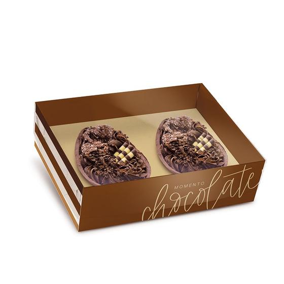 Imagem de Caixa Practice para 2 Meios-Ovos 50 g - Tons Chocolate - 6 Unidades - Cromus - Rizzo