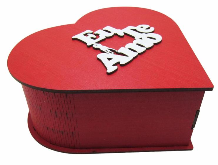 Imagem de Caixa Presente Coração Vermelho Eu Te Amo Grande Mdf