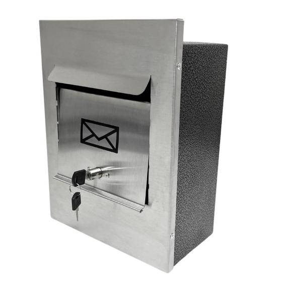 Imagem de Caixa Primor Frontal Inox Grande com Fechadura Frontal Carta