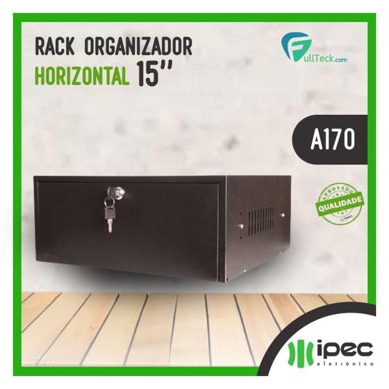 Imagem de Caixa Rack A170 Organizador Horizontal 15'' Gabinete Ipec